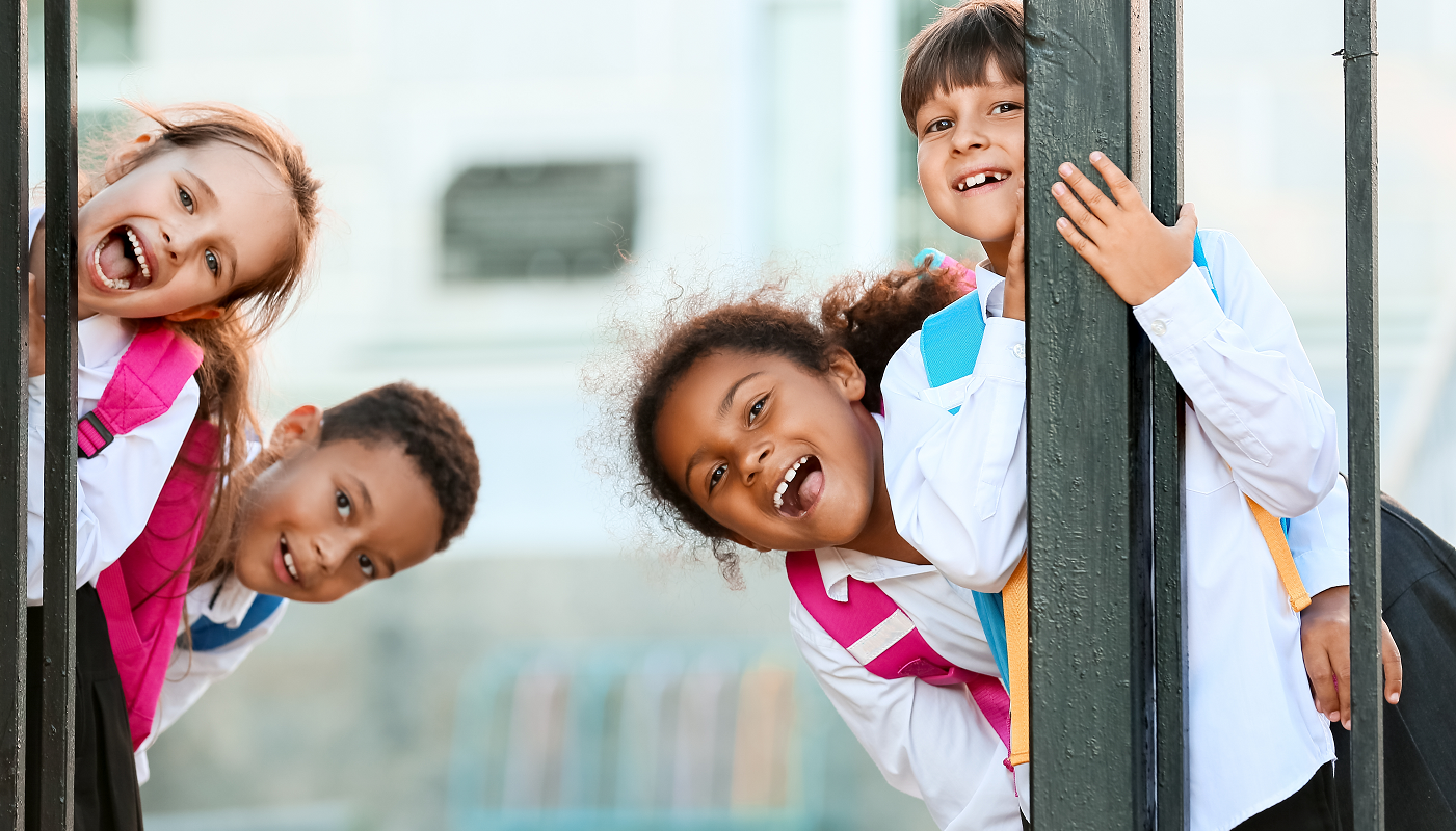 Children at school gate